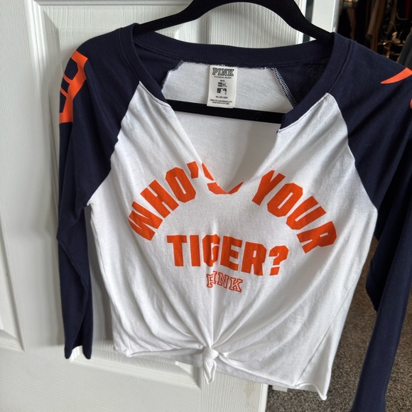 PINK Victoria's Secret Tops - Victoria's Secret PINK Detroit tigers Graphic Tee long sleeve